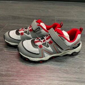 Merrell, Kids Hiking Shoes, Sz 4, Trail Quest, Grey Blue and Red